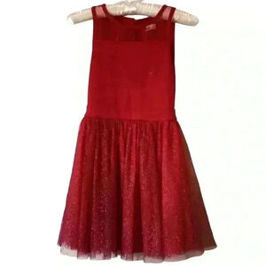 EPIC THREADS GIRLS DRESS RED WITH GOLD SPARKLES SIZE MEDIUM